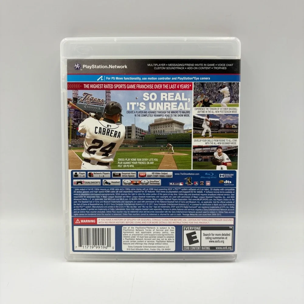 Sony MLB 13 The Show PS3 PlayStation Move 3D Support